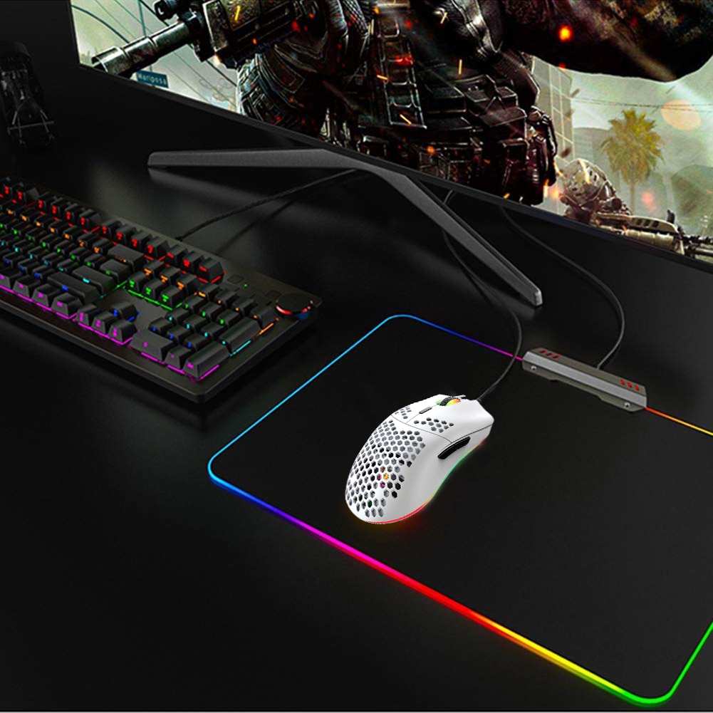 ZIYOULANG M6 RGB Wired Gaming Mouse 12000DPI Lightweight Mice Hollow-out for PC Gamer White Black Game Mouse