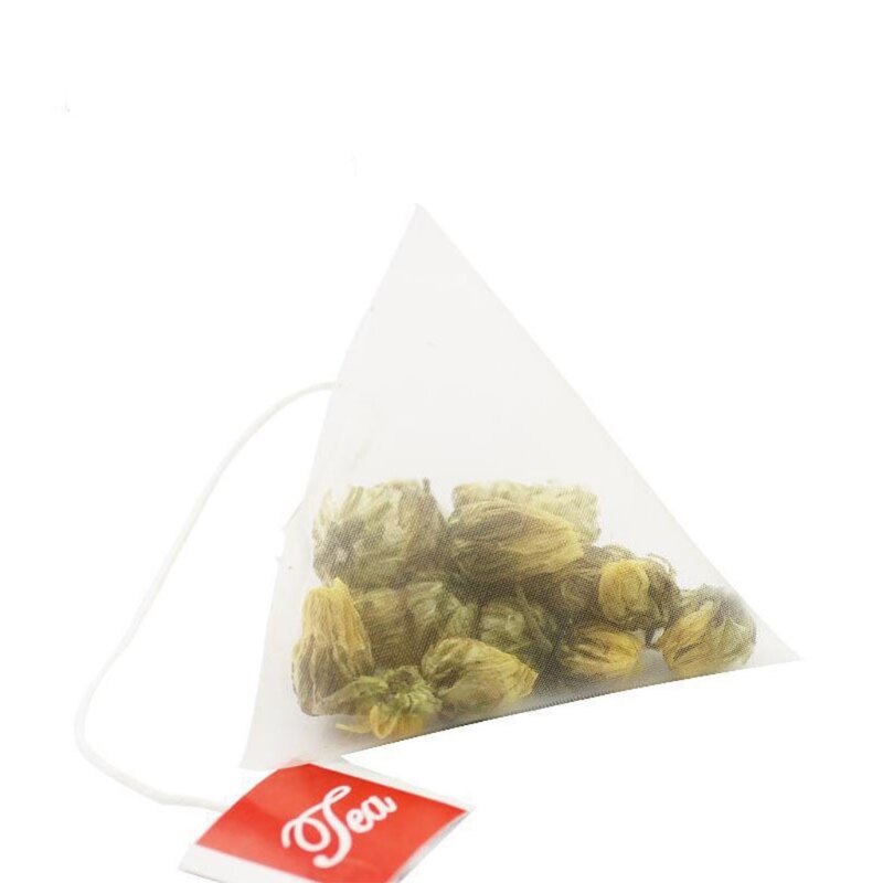 Sachet de thé en Nylon avec filtre, 100 pièces, étiquette simple, Transparent, vide