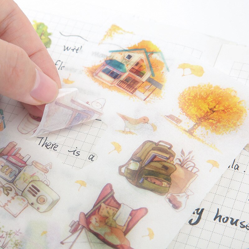 Xinaher 6 ark/parti mitt hus liv dekorasjon papir klistremerke pakke gjør selv dagbok dekorasjon klistremerke album scrapbooking