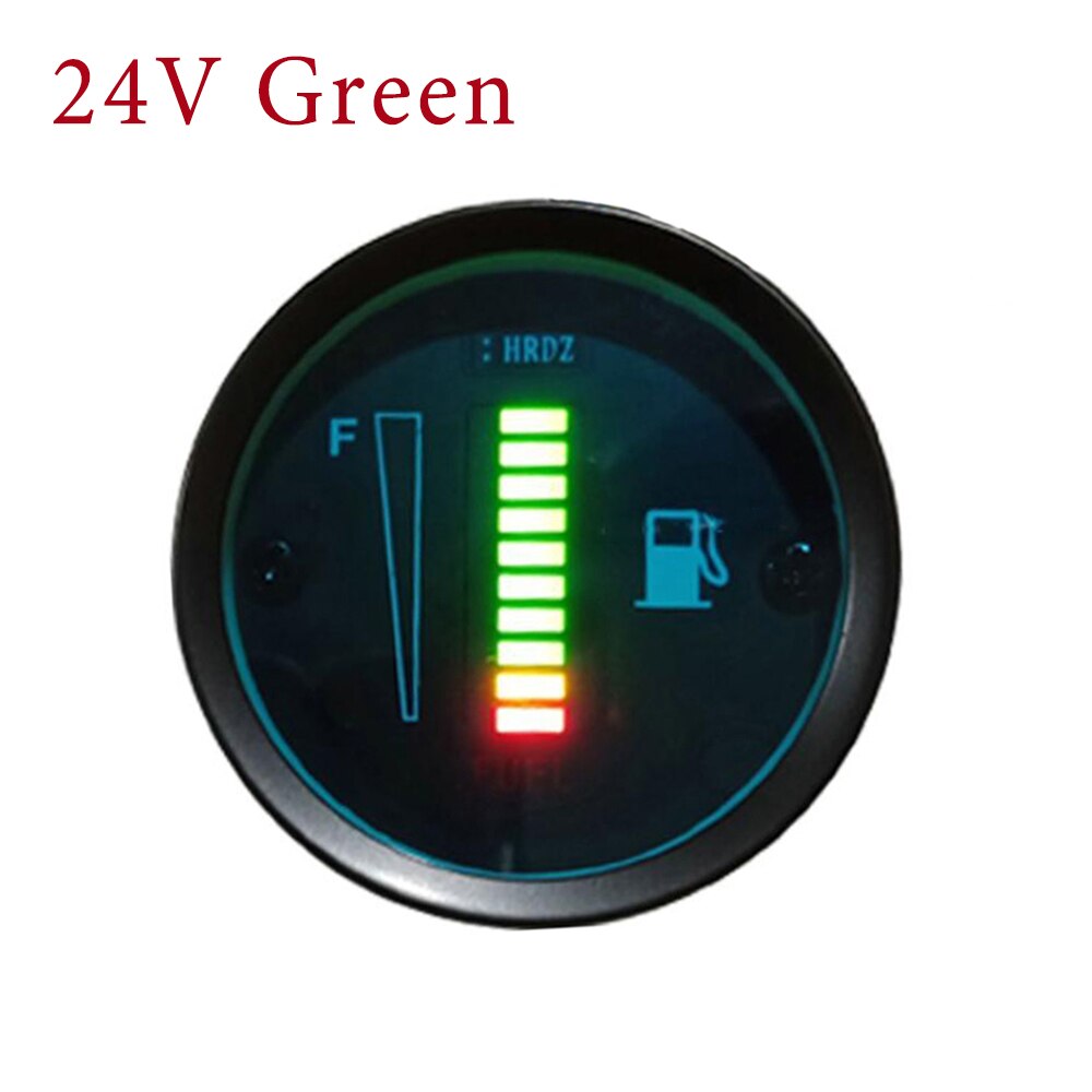 X-bil bil brændstofmåler 52mm *28mm 12v 24v brændstofniveau måler brændstofniveau sensor motorcykel bil: 24v grønne