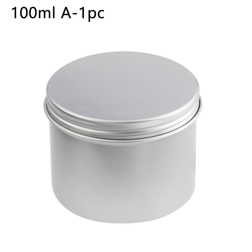 30-250ml Aluminum Cap Cosmetic Tin Pot Lip Balm Jar Containers Oil Wax Empty Home Storage Plastic Container Aluminum Cap Bottle: 100ml A-1pc