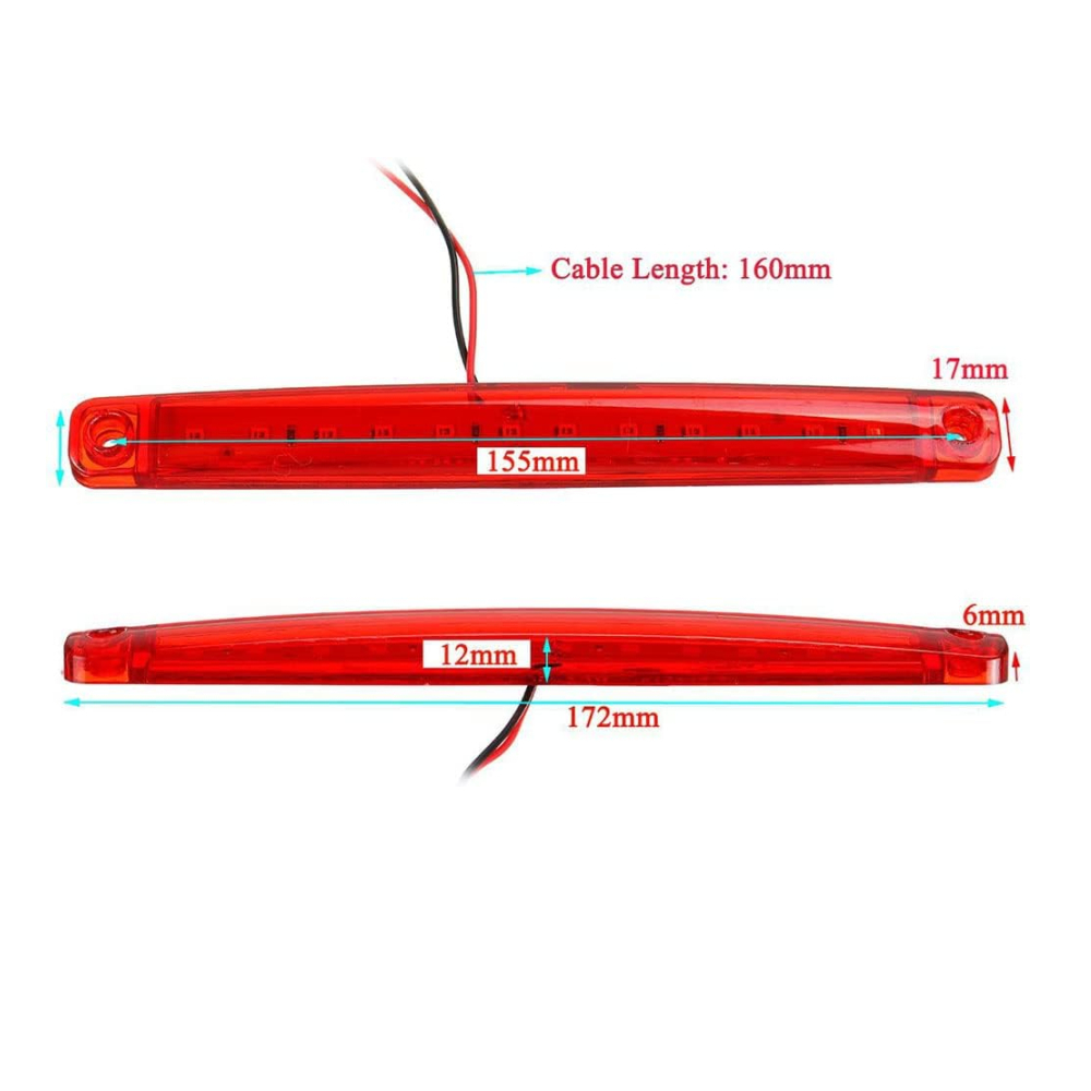 2 Stuks Rode Led Verlichting Marker 12LED Parking Lights Marker Led 24 V Side Marker Trailer Lichten In 24 V voor Truck