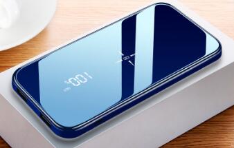 Power Bank 30000mAh Wireless External Portable Powerbank Full Screen Mirror Fast Charging Multi Port Waterproof for All Phone: Blue