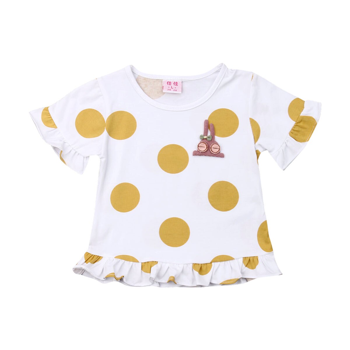 Kinderen Meisje T-shirt Zomer Baby Boy Katoen Tops Peuter Tees Kleding Kinderkleding T-shirts Korte Mouw Casual Wear Dot leuke: YELLOW / 24M