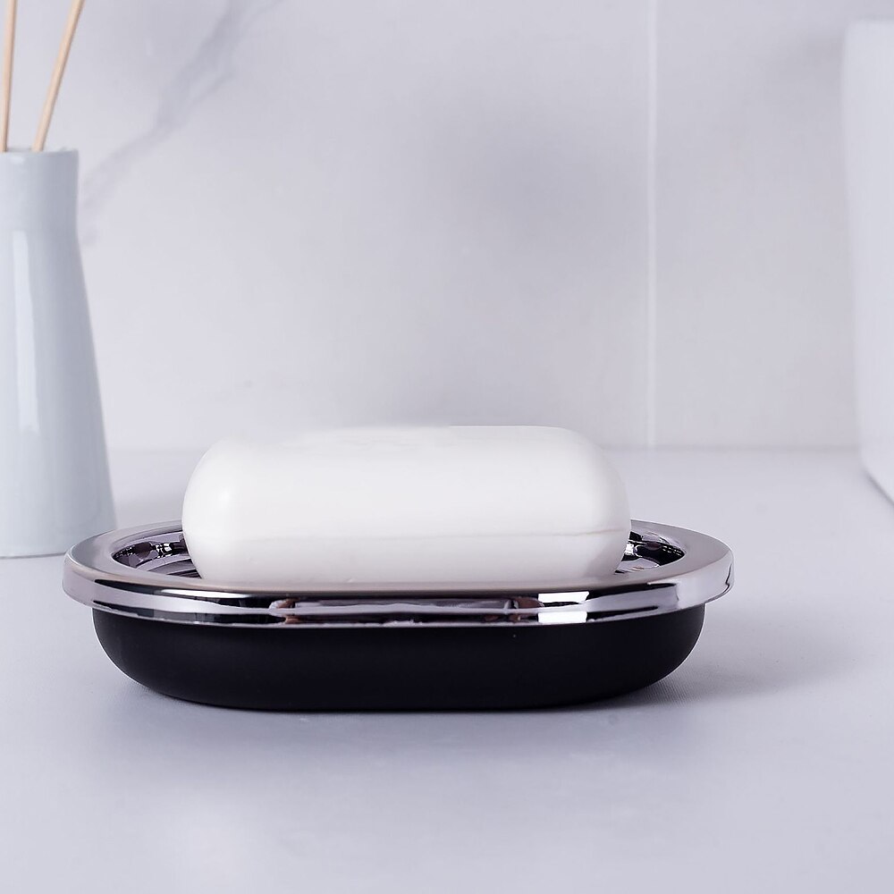 6Pcs Plastic Bathroom Accessories Set Soap Box Toothbrush Toothpaste Storage Rack Soap Dispenser Toilet Brush Trash Can