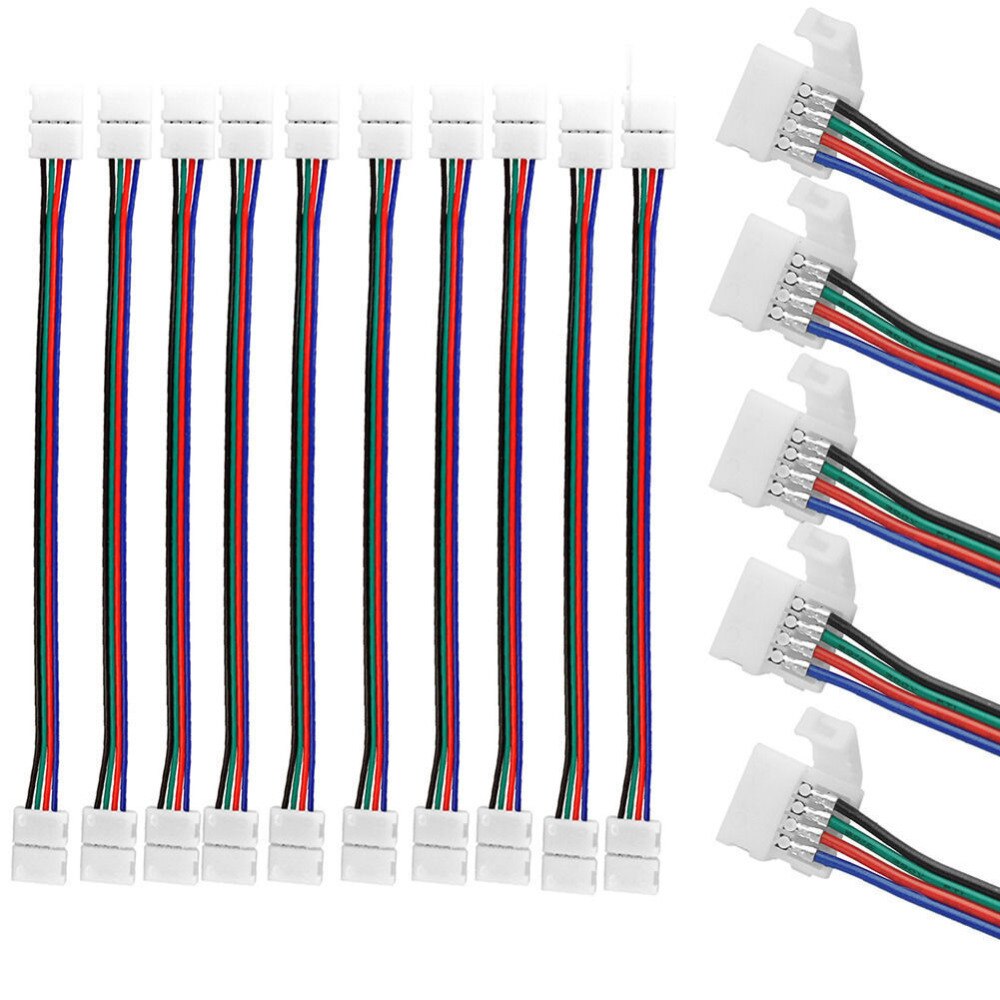 1/10Pcs PCB Cable 2 Pin LED Strip Connectors 3528/5050 8mm/10mm Width PCB Ribbon Adapter: 8mm 4pin 1pcs