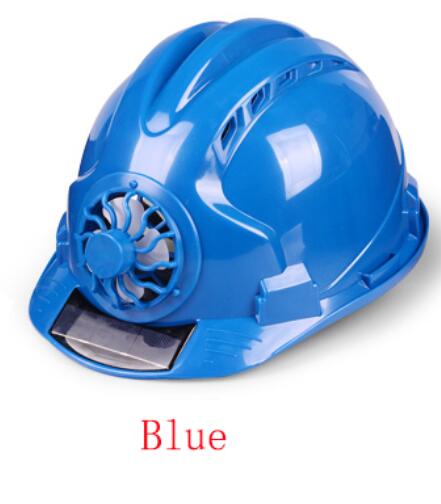 Casquette De Travail avec ventilateur solaire, chapeau De Protection transparent Anti-écrasement, pour le Travail De Construction: Bleu