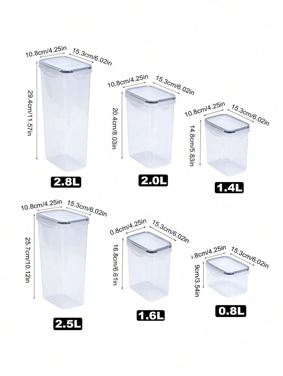 1/3/5/7 stk. opbevaringsglas til mad genanvendelige plastikglas med låg til opbevaring af mad i køkkenet med etiketpapirmarkør