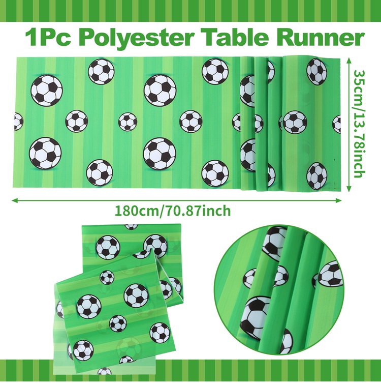 1 st Voetbal Party Tafelloper Voetbal Verjaardag Decoratie Voetbal Thema Tafelkleed Voetbal Verjaardagsfeestje Baby Douche Decor: Fluorescentie Geel