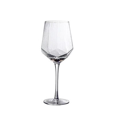 Verres à vin gobelet en forme de diamant martelé or verre coupe nordique Vintage cristal Champagne verre diamant: No Gold Wine