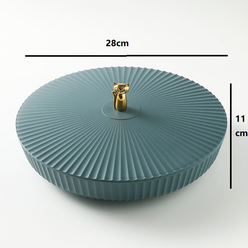 5-Compartment Food Storage Tray Dried Fruit Snack Plate Appetizer Serving Platter for Party Candy Pastry Nuts Dish fruit plate: Blue