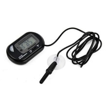 LCD Display Digital Fish Aquarium Tank Marine Water Thermometer Black Sensor Cable Fish Tank