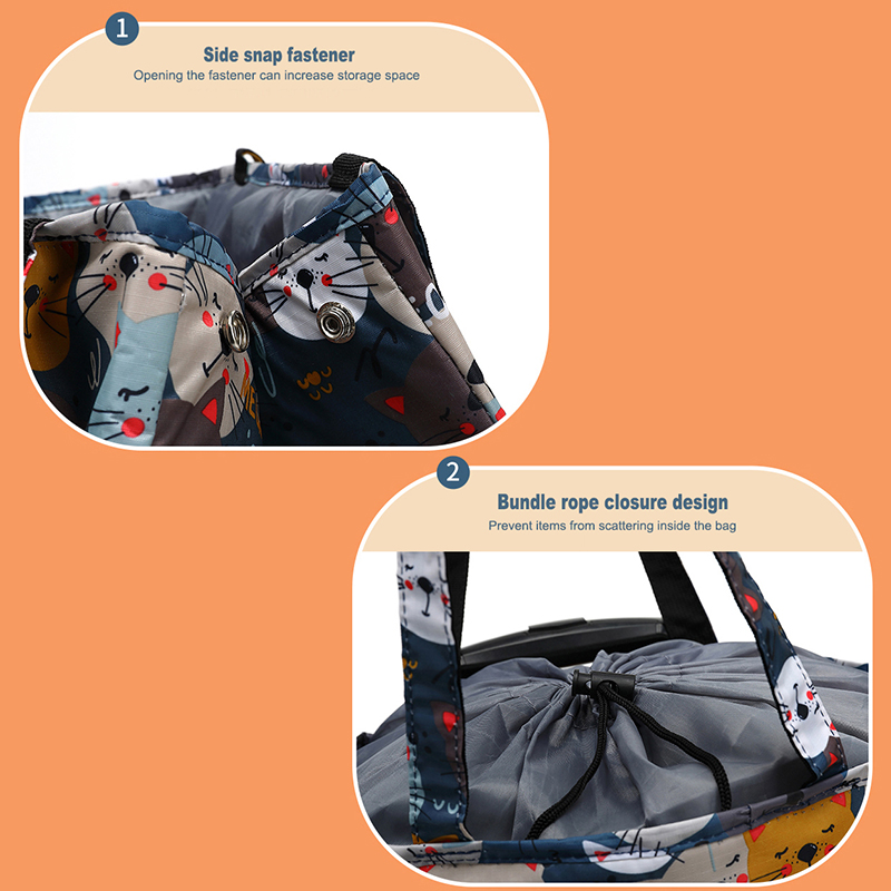 Stor handlepose, sammenleggbar handlepose, miljøvern, stor kapasitet, lette og bærbare oppbevaringsposer