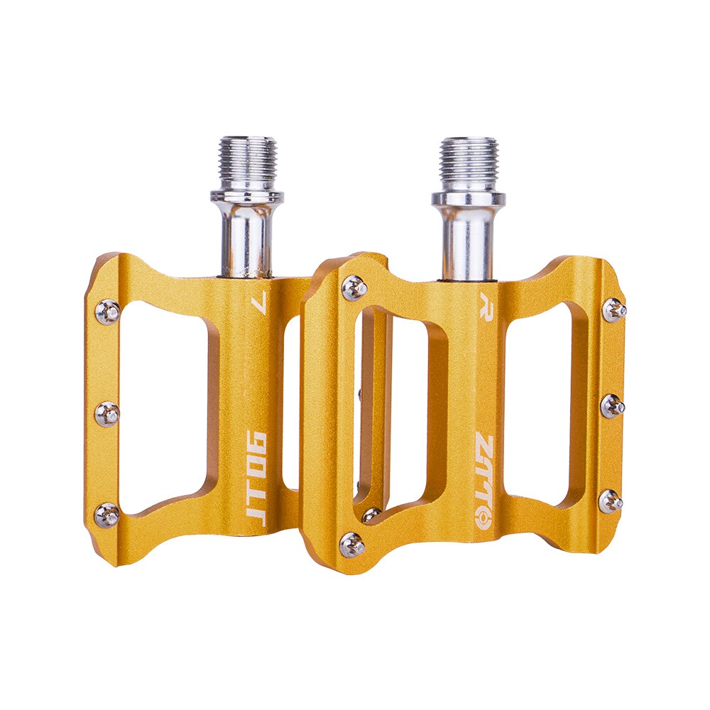 ZTTO Road Bike Ultralight Flat Pedal Aluminum Alloy Bicycle Bearings Anti-Slip Folding Pedals Cycling JT06: Yellow