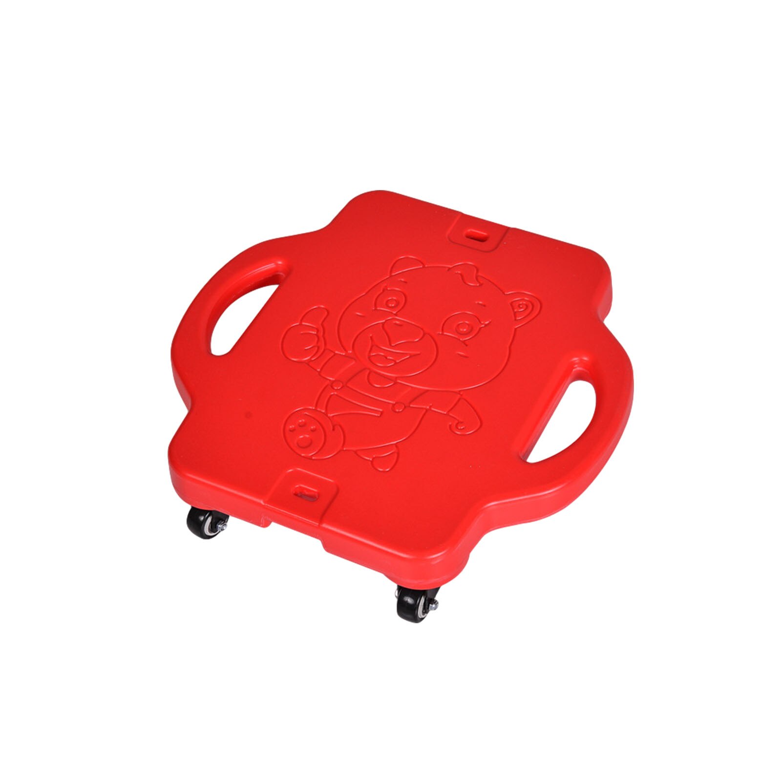 Kids Plastic Vier Wiel Scooter Board Met Handgrepen Scooter Board Met Wielen Balans Auto Scooter Outdoor Oefening: Red