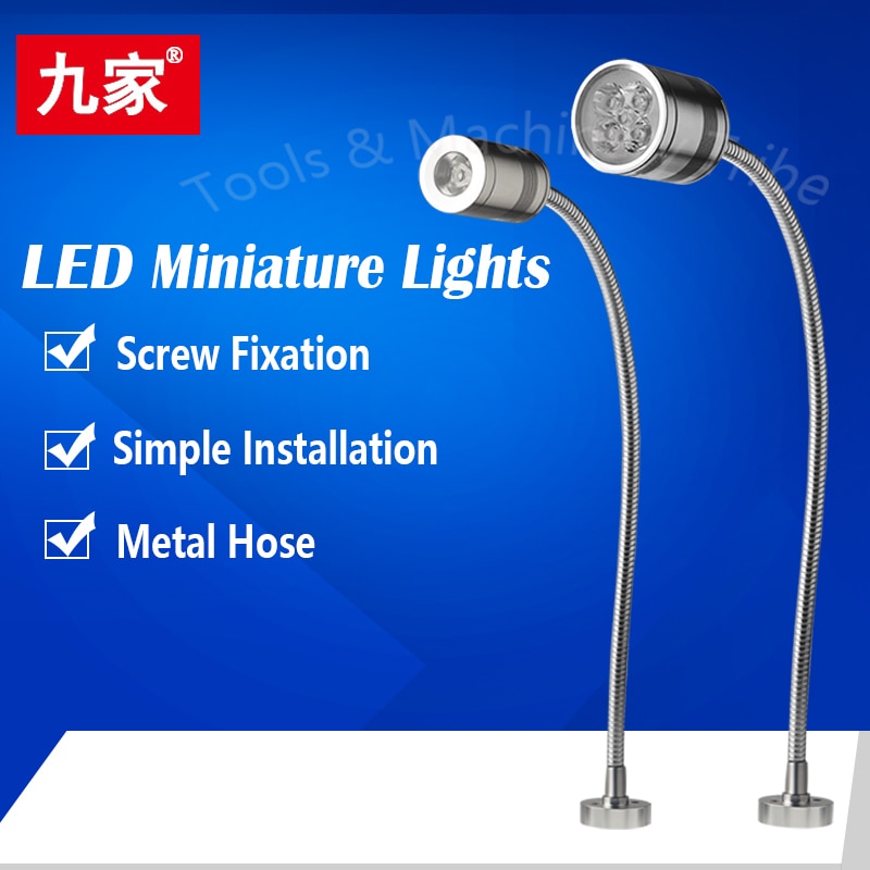 Led Machine Light Small Machine Working Lamps Metal Hose Freely Bend Lamps 12V/24V/220V High Brightness For Machining Center