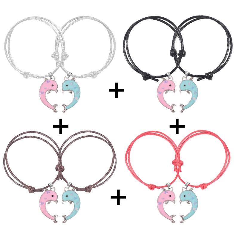 Pulsera trenzada bohemia para mujer, colgante sencillo a la con costuras en forma de corazón, colgante BFF para mejor amigo, de joyería de amistad 2023: Verde Dragonly