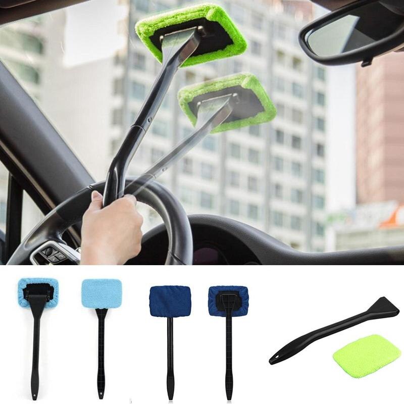 Multifunktion långt handtag biltvätt borste fiber bomull fönster verktyg rengöringsmedel vindruta bil glas torkare mikro  v1 l 3