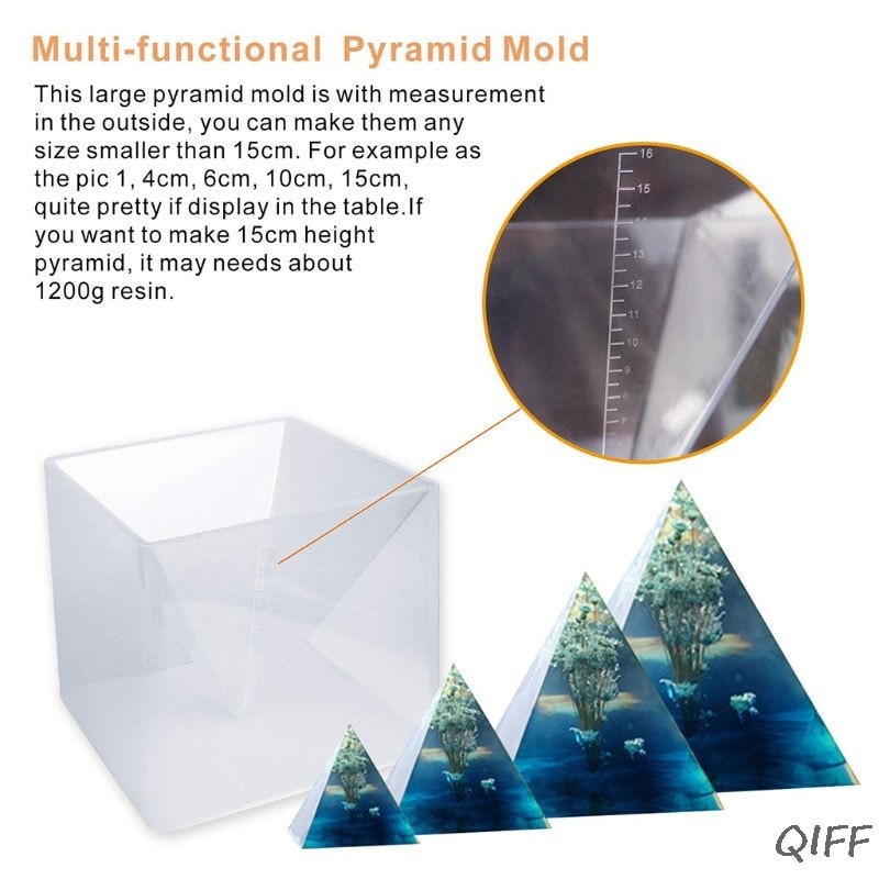 3pcs Large Resin Molds for DIY Jewelry Making Resin Orgone Pyramid, Orgonite Jewelry, Silicone Molds Making Tools