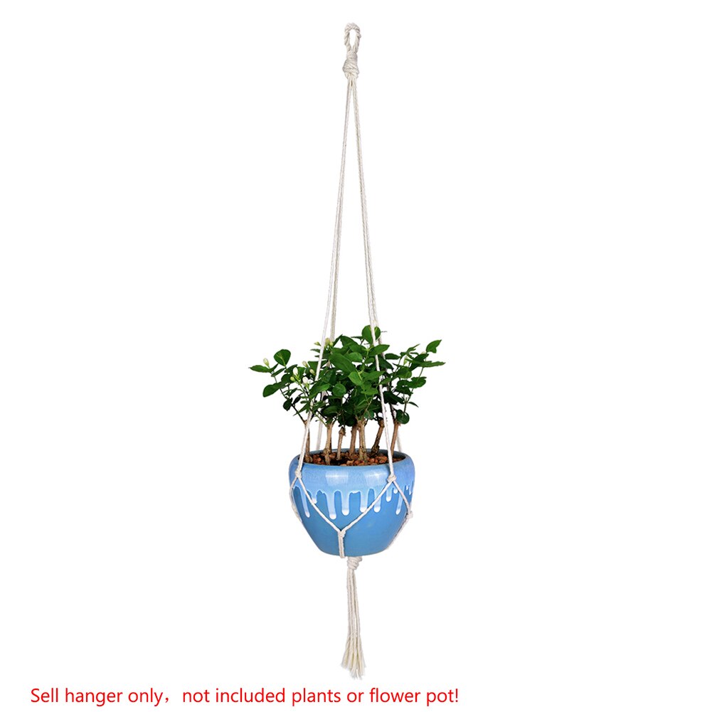 WITUSE 1PC Macrame Plants Hanger Hook 4 Legs Retro Flower Pot Hanging Rope Holder String Home Garden Balcony Decoration Wall Art: Type A 118cm