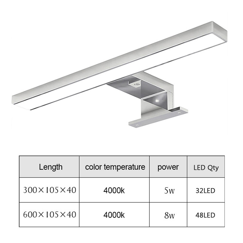 5W 8W Led Mirror Light Bathroom Dressing Lights 32LED 48LED 300mm 600mm Lighting for Mirrors Cabinets Room Fill light