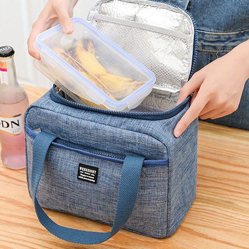 Portable Thermal Insulated Lunch Box Tote Cooler Handbag Bento Pouch Dinner Container School Food Storage Bags