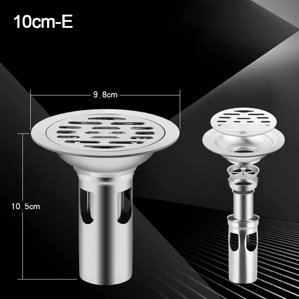 with Grid Grate Cover Shower Floor Drain Stainless steel Square Dual-purpose Floor Drain Dectable Backflow Preventer: PURPLE