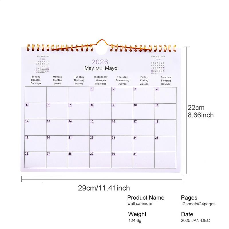 Kalender 2025 20252026 Kalenderplanner Meertalige spoelplanner Agenda Organisator Planning voor thuiskantoor Schoolklas