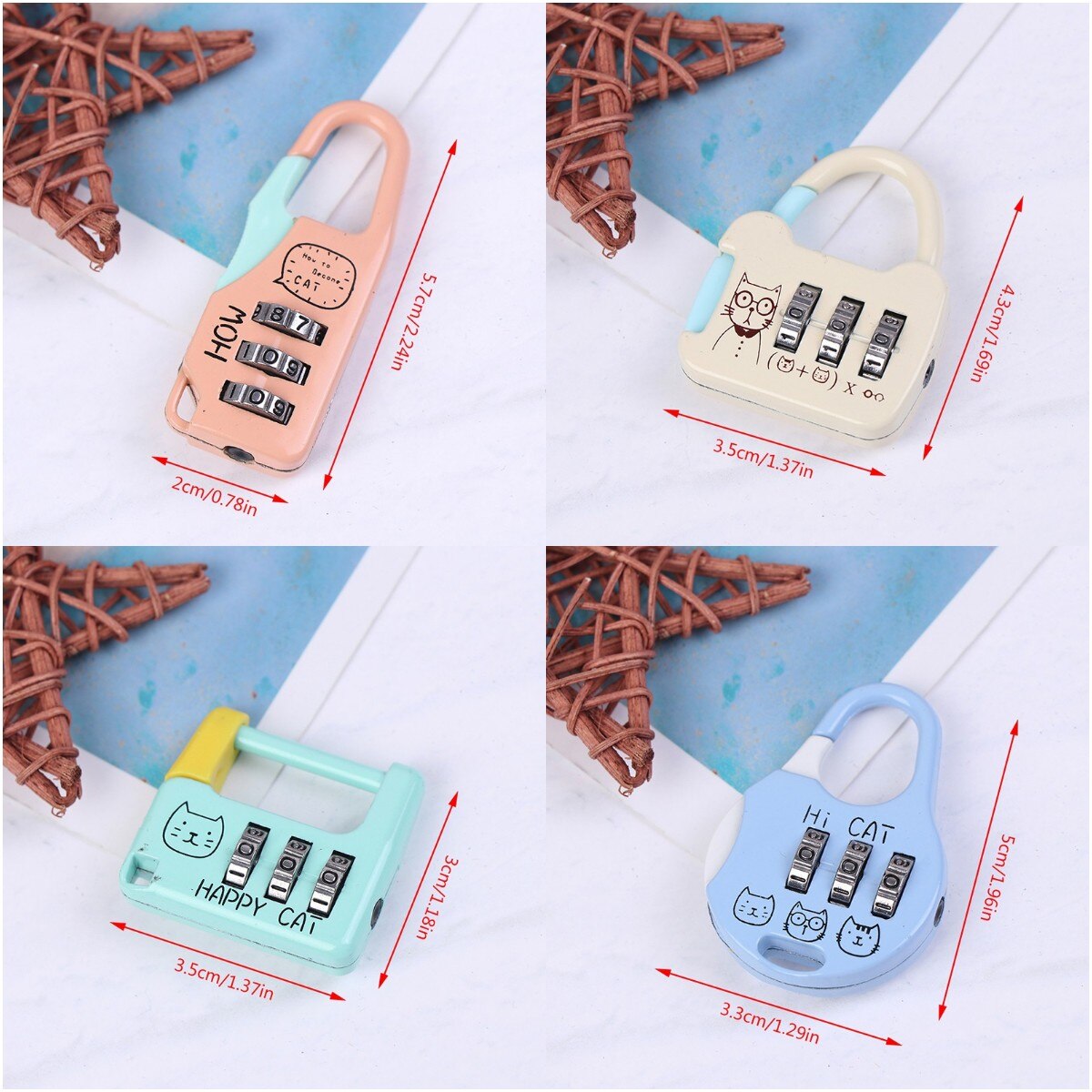 1Pc Messing Mini 4 Cijfers Aantal Wachtwoord Code Lock Combinatie Hangslot Pad Lock Resettable Voor Reizen Bag Deur 6cm X 2Cm X 1Cm: random 1pc