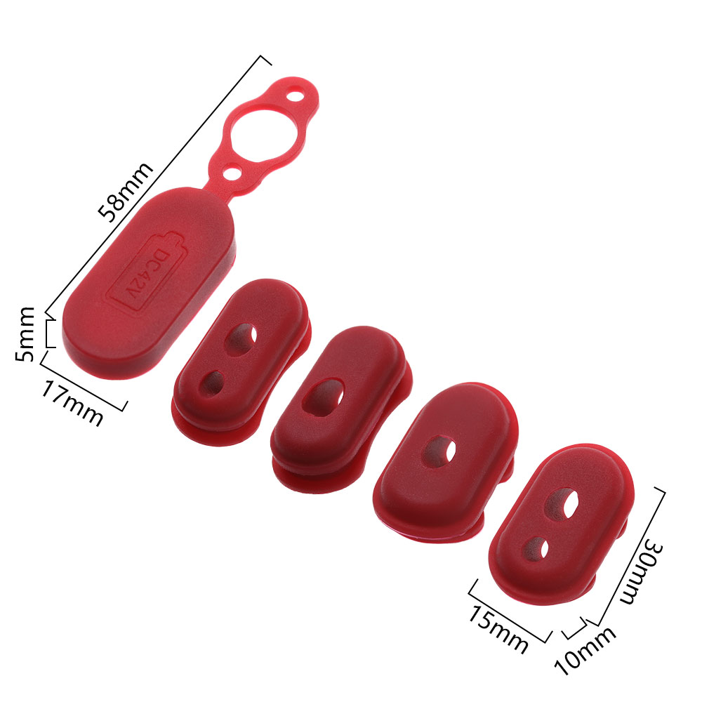 4/5pcs coperchio porta di ricarica custodia antipolvere parti di Scooter elettrici in gomma rossa accessori per Skateboard di alta qualità per XIAOMI M365