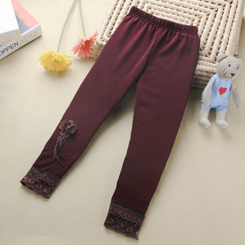 Kids Meisjes Ballet Dans Kant Vlinder Leggings Kinderen Stretch Slim Broek Broek 2-7Y