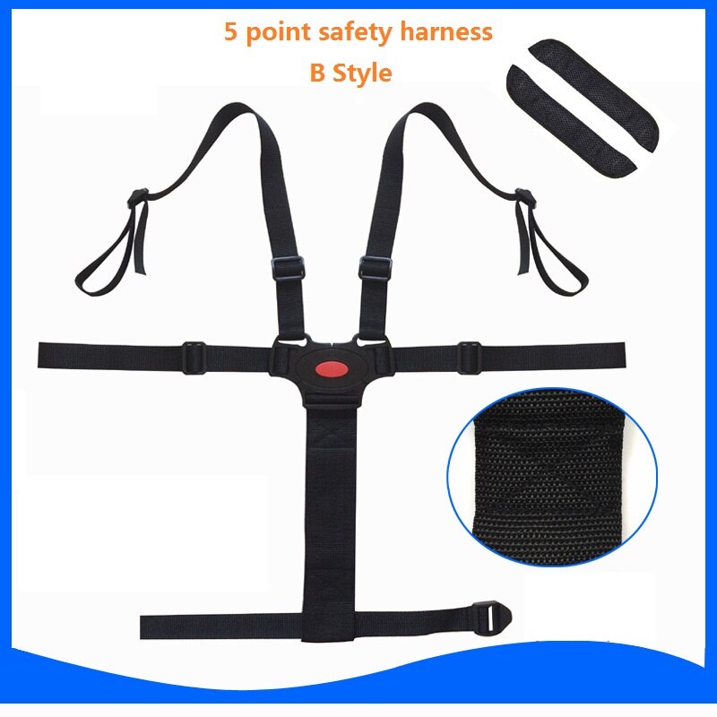 Arnés universal de 5 puntos para bebé, cinturón de seguridad, cinturones de seguridad para cochecito de bebé, silla alta, asiento de seguridad para niño, cuna de bebé, bicicleta de bebé: B Style