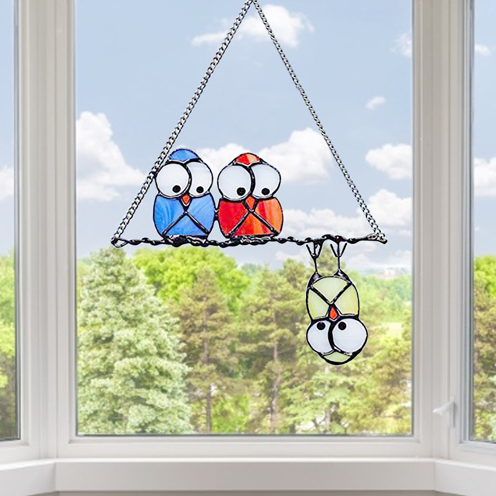 Bird Species Stained Pendant Window Hanging Suncatcher Acrylic Birds Hanging Decoration Crafts Stained Glass Window Panels#40