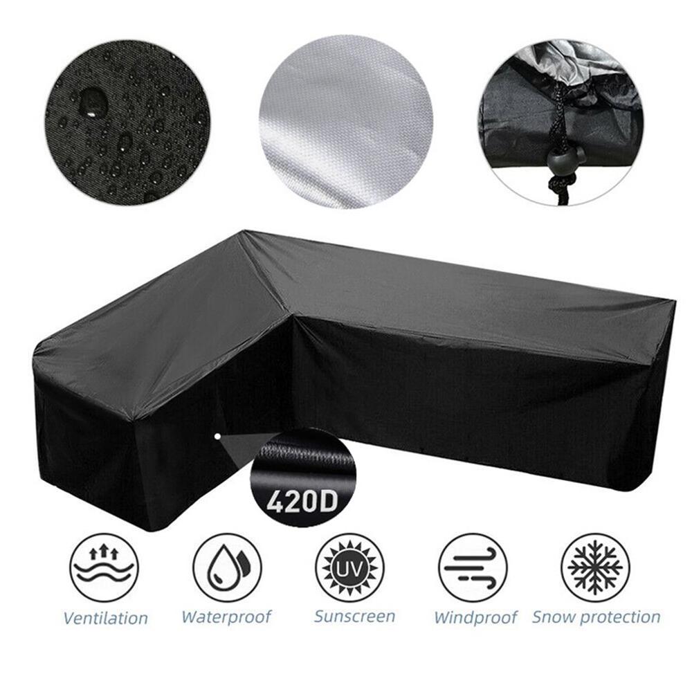 Waterproof Garden Rattan Corner Furniture Cover Outdoor Sofa Protector L Shape Durable Patio Garden Furniture Cover