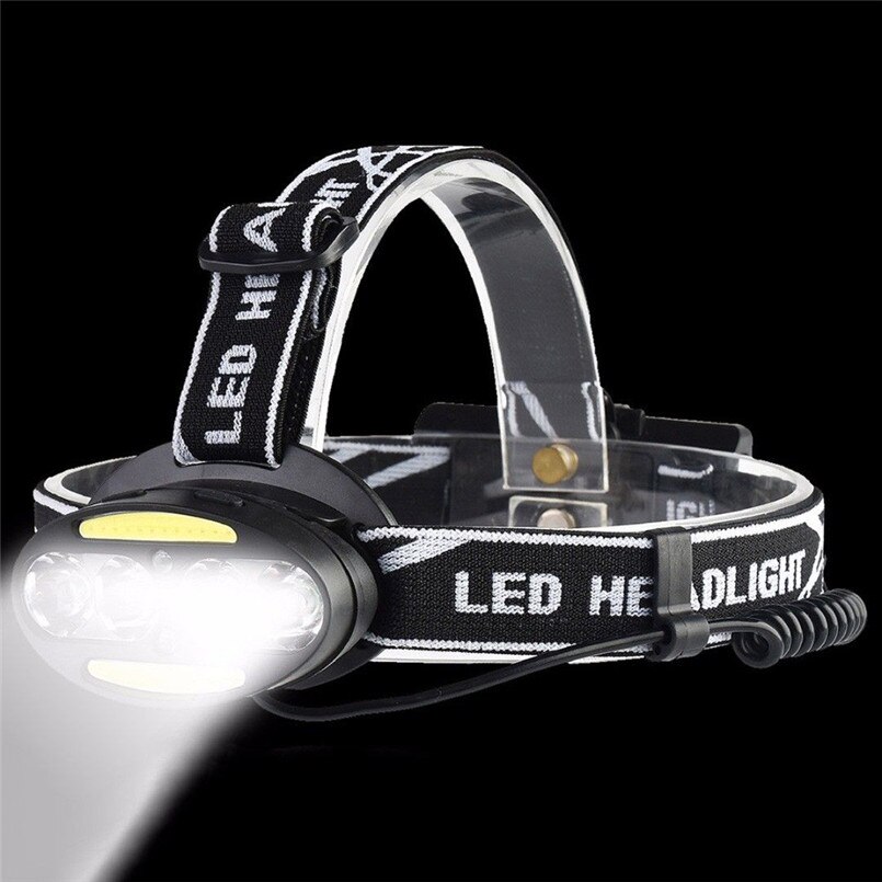 Fiets Licht Zaklamp 40000lm 8 LED XML-T6 + COB Koplamp USB Oplaadbare Hoofdlamp Lamp A2