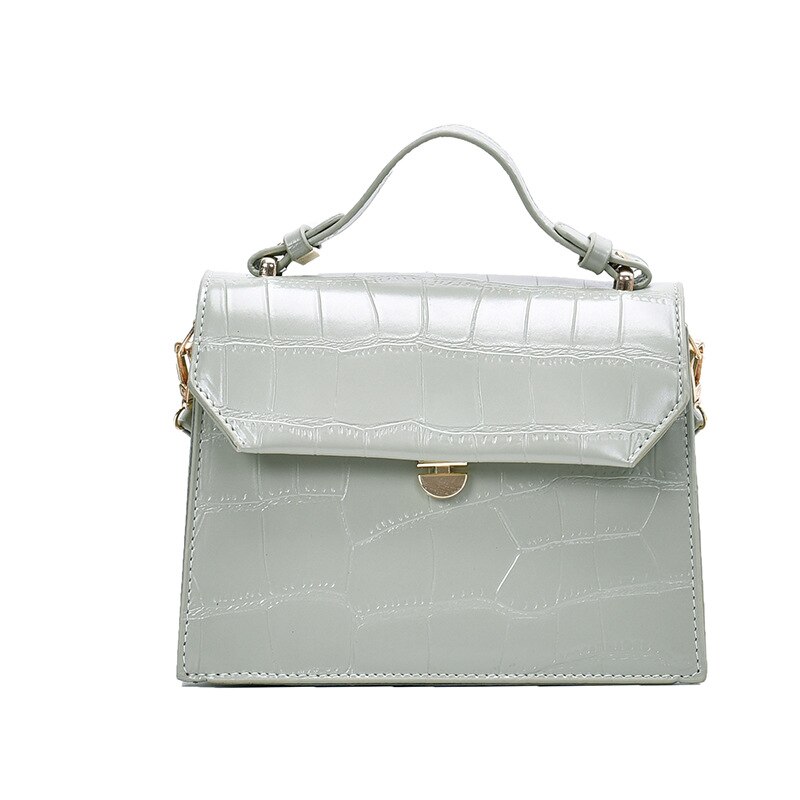 Women's bag stone pattern one shoulder slant span small bag handbag women's bag: green