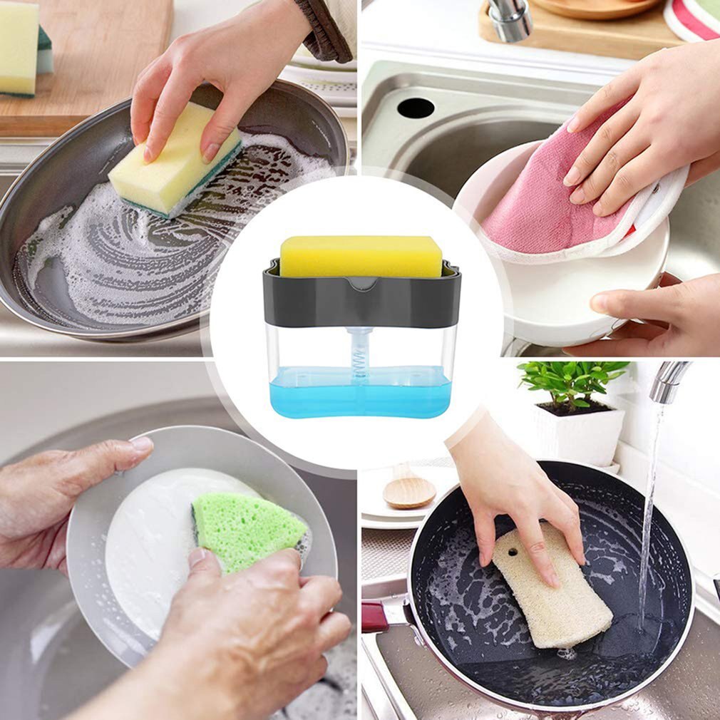 Rosa Seife Spender abwaschen Wäscher Pinsel Küche Reinigung Scheuern Pad