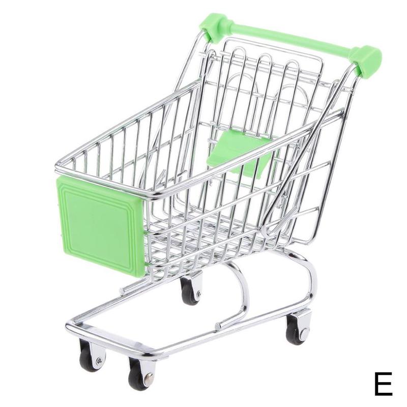 Leuke Mini Winkelwagen Supermarkt Handcart Opslag Kinderen Speelgoed Kantoor Home Decor Prachtig Speelgoed Voor Kinderen: QWE5260E