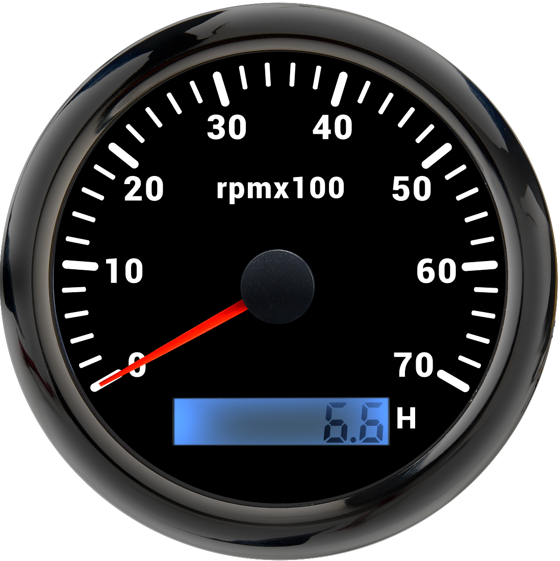 85 mm Drehzahlmesser mit LCD-Stundenzähler für Marine, Boot, Auto, Drehzahlmesser, 8000 U/min, 6000 U/min, Drehzahlmesser, 7 Farben, LED-Hintergrundbeleuchtung: WHITE