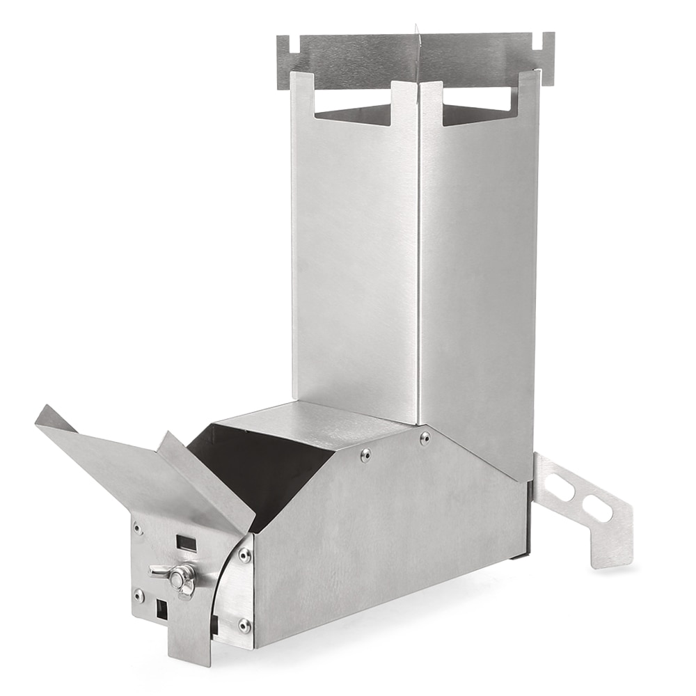 Lixada Titanium Coating Stainless Steel Rocket Stove Foldable Wood Burning Backpacking Outdoor Picnic Camping Stove Wood Stove: White