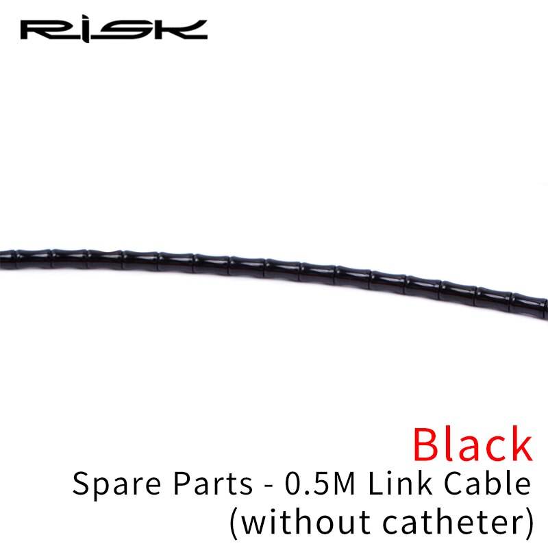 RISK-Cable de bambú para bicicleta de montaña, Kit de carcasa de eslabones de aleación de aluminio ultraligeros CNC con juego de catéter, compatible con cambio/freno: 0.5m link Black