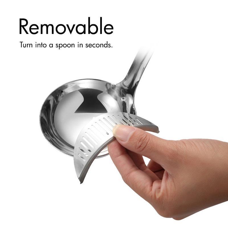 Dual Purpose Spoon Stainless 2 In 1 Stainless Steel Soup Spoon Colander Colander Lid Can Be Split Pot Spoon Cooking Spoon