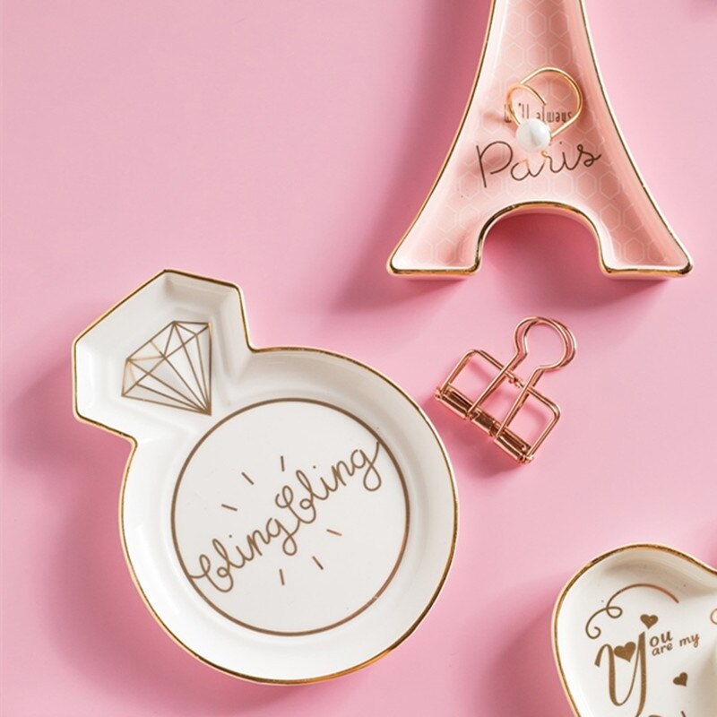Nordic Stijl Sieraden Ketting Gerechten Keramische Snack Snoep Opslag Trays Thuis Bruiloft Decoratie Platen Ambachten Fotografie Props