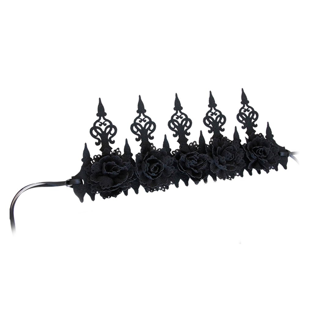 Style sombre Style gothique couronne noire Halloween carnaval accessoires femme assistant maquillage mascarade guirlande bandeau cheveux accessoires