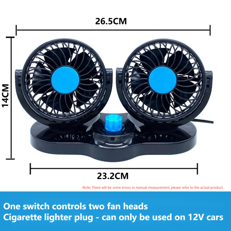 Car Mounted Fan 24V, Large Truck 12V, Sedan Universal Dual Head USB, Van Interior Cooling, Large Wind Power Electric Fan