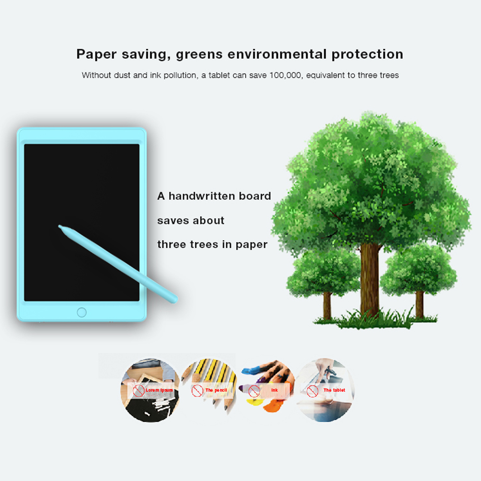 Tablette LCD pour écriture et dessin, 10.5 pouces, tableau coloré avec stylet magnétique pour apprentissage éducatif au bureau
