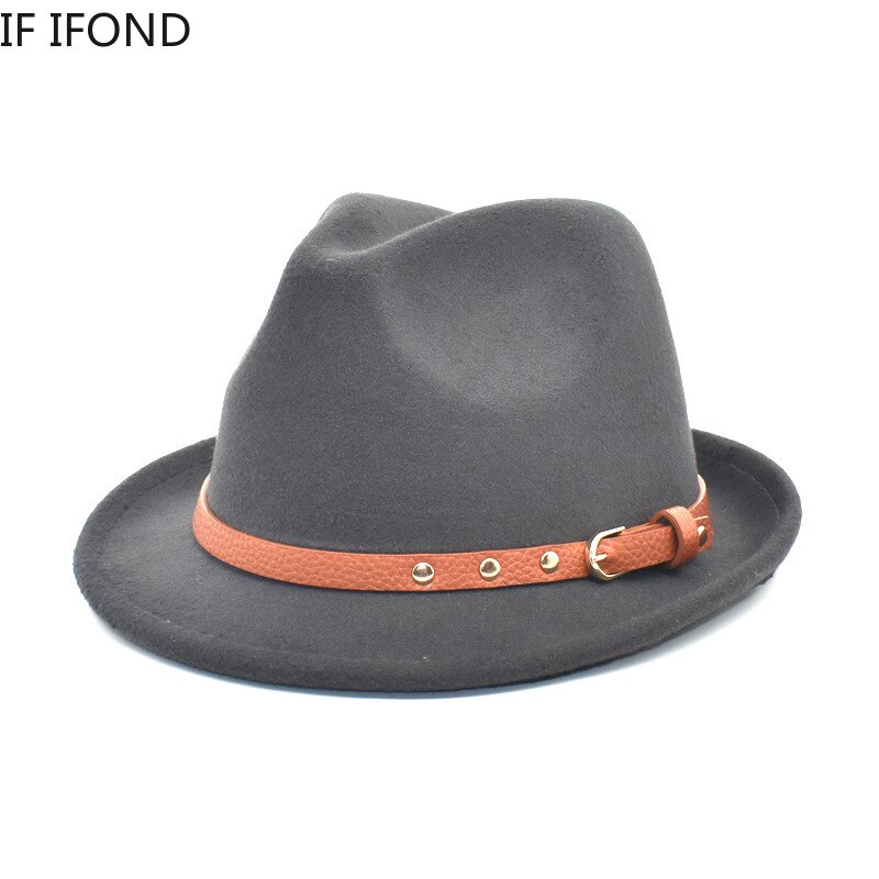 Casquette de Jazz pour homme, chapeau solide, Vintage, en feutre, collection automne et hiver