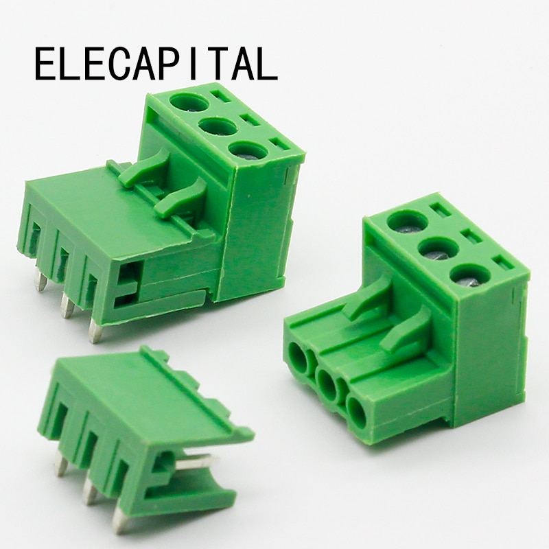 10 Sets Ht5.08 3pin Haakse Terminal Plug Type 300V 10A 5.08Mm Toonhoogte Connector Pcb Schroef terminal Blok