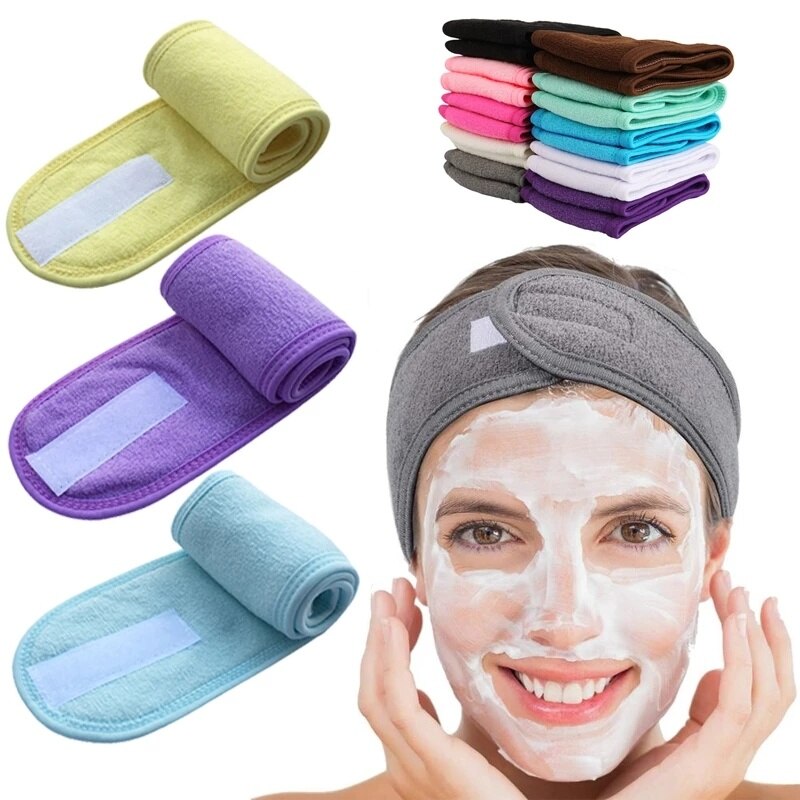 Verstellbares breites haarband, yoga-spa-set zum duschen und schminken, waschen von kosmetikartikeln, haarband für gesichtshaare, make-up-accessoires für damen