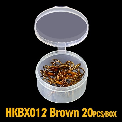 20pcs/Box Fishing Hook 2/4/6/8/10# Triple Fishhook High Carbon Steel Antirust Treble Hooks Carp Catfish Anzol Peche Tackle: Brown / 10